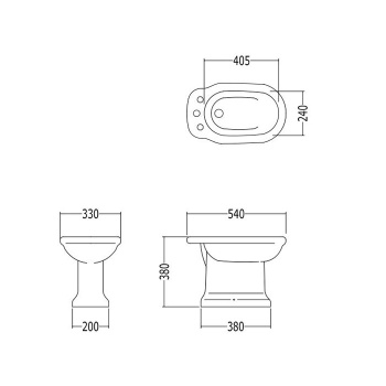 Биде напольное Devon&Devon Etoile 1 отв. под смесит. 33x54xh38 белый IBBID1FET