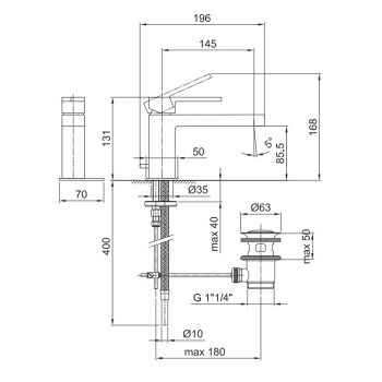 Смеситель для раковины Fantini Ar/38 38 02 3303SF хром