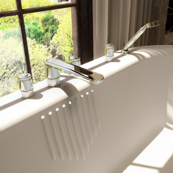 Смеситель на борт ванны THG Corvair U8D-F01-1132SG полированное золото