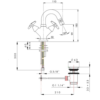 Смеситель для биде Nicolazzi Star с донным клапаном, хром 4837CRA1