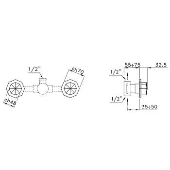 Внешняя часть встраиваемого смесителя душа Stella Firenze 3292TR, хром FI 01300 CR00