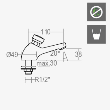 Порционный кран Ramonsoler Solestop для раковины 7450
