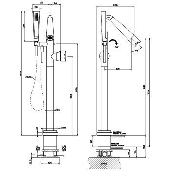 Смеситель для ванны Gessi 45028.031 Chrome