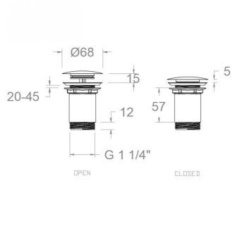 Клапан сливной Ramonsoler без перелива золото 1220LOC