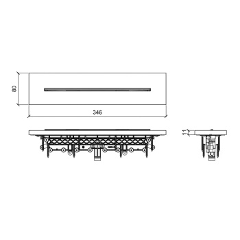 Излив настенный внешняя часть Almar Waterfall Wall Built-in 350 80, водопад, aisi 316 stainless steel E003194.CO316