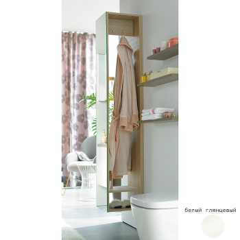 Burgbad Sys30 Шкаф 30х35х176см., подвесной, SX, 1 дверка зеркальная, цвет: белый глянцевый SPDI030L461