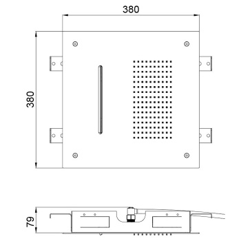 Душевая лейка потолочная Almar 380х380, 2 режима, черный матовый, E044216.MB