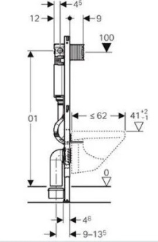 Инсталляция для подвесного унитаза Geberit Duofix 111.060.00.2
