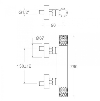 Смеситель термостатический Ramonsoler Odisea для душа joya графит 593401SGR