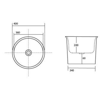 Раковина-чаша Kerasan The New Yorker на столешницу D400, белый глянцевый 564401