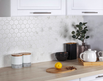 Керамическая мозаика Starmosaic Geometry Hexagon Small Carrara Matt (pmmt83017) 265x2786 шт