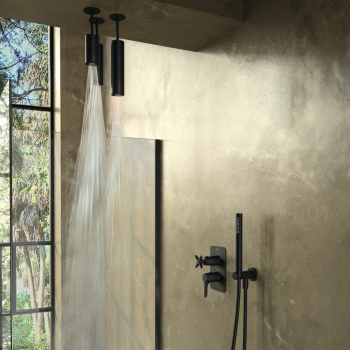 Верхний душ Ramonsoler Hydrotherapy потолочный цилиндр черный BV10RT200NM