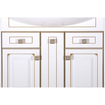 Тумба под раковину ASB-Woodline Верона 75см белый с золотой патиной 9077