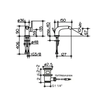 Смеситель для биде Keuco Edition 400 51509010000 хром
