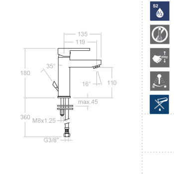 Смеситель для раковины Ramonsoler Drako 3304