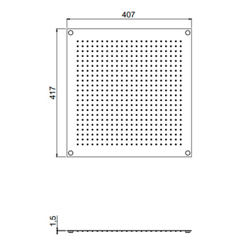 Потолочная душевая лейка Carimali Mydream 410x410 484 силиконовые форсунки, хромированный из нержавеющей стали. 1форсунка: дождь, хром 23008X-CRX