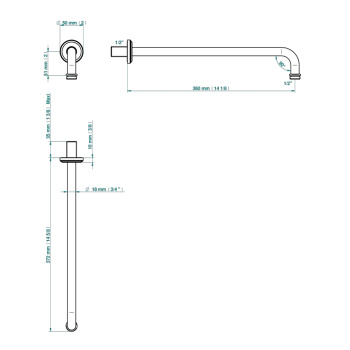 Держатель верхнего душа THG Corvair U8D-F31-84BC soft matt gold