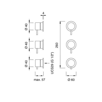 Смеситель для душа CЕА Design Milo360 MIL 122 L с термостатом сталь