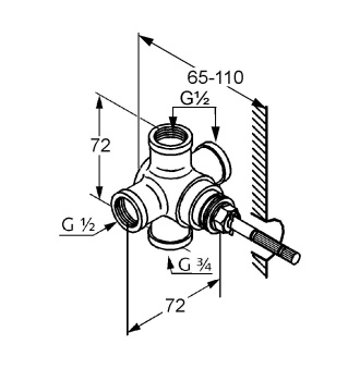 Скрытая часть для смесителя Kludi Adlon 2975100, бронза