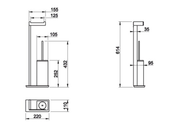 Стойка для туалета Gessi Rettangolo 20934.099 Black Xl