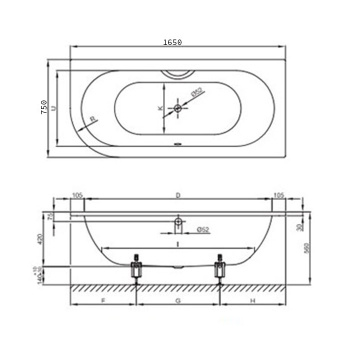 Стальная ванна Bette Starlet 165x75 6680-000 PLUS