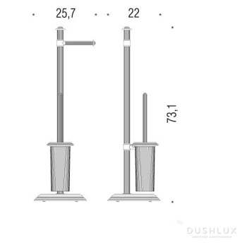 Стойка с аксессуарами Colombo Hermitage 73см туалетный ерш, держатель для туалетной бумаги, античная бронза B3318.OA