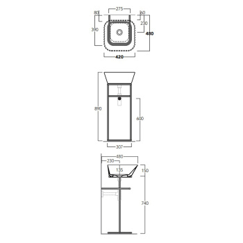 Раковина накладная Simas WAVE WA 04 60 см белый