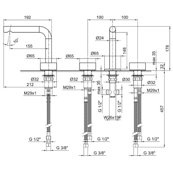 Смеситель для раковины Fantini Af/21 27 02 A204WF хром