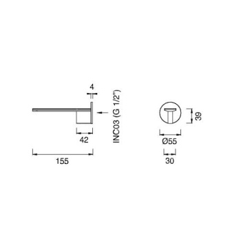 Излив для ванны CЕА Design Ayla AYL 86 L сталь