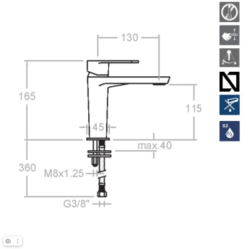 Смеситель для раковины Ramonsoler Alexia никель 3604NC