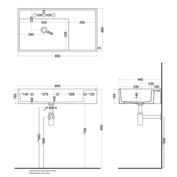 Раковина накладная Cielo Plinio PNLASF TL 140 см белый