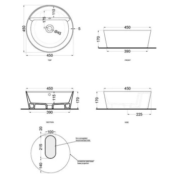 Раковина накладная Cielo Era Handy HALAT45SF AM 45 см коричневый