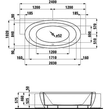 Акриловая ванна Laufen Alessi One 240x108 2.4497.0.000.000.1