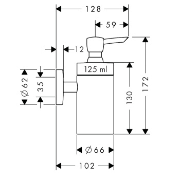 HG Logis Диспенсер для жидкого мыла, подвесной, цвет: под сталь