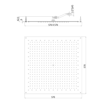 BOSSINI PARIS-CUBE Верхний душ 570 x 570 мм, FLAT, цвет: хром I01605.030