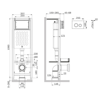 Инсталляция с клавишей AM.PM ErgoFit I012711.0138