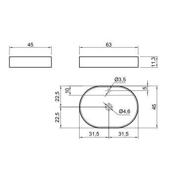 Раковина Antonio Lupi Simplo 45x63, 1 отв., белый А0002423870