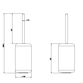 Ершик для унитаза Gessi Goccia 38043.079 Белый/Черный