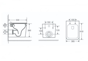 Унитаз подвесной Nofer Arles 23040 белый