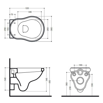Унитаз подвесной Kerasan Retro 101504 nero черный глянцевый