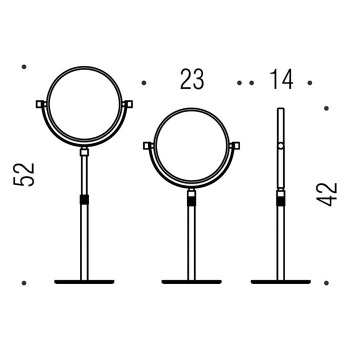 Зеркало косметическое Colombo Complementi настольное, х3, регулировка высоты, хром B9752.CR