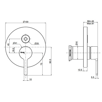 Смеситель для душа Fima Carlo Frattini Snap встраиваемый, с переключателем на 2 выхода, хром F3119E2CR