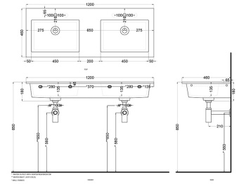 Раковина подвесная Cielo Era ERLA120 PL 120 см голубой