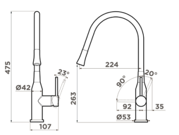 Смеситель для кухни Omoikiri Yatomi Bn Wh 4994250