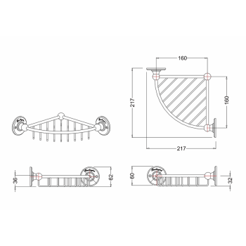 Полка угловая Burlington Gold A21 GOL