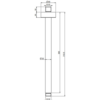 Держатель верхнего душа Fima Carlo Frattini Wellness 300, потолочный монтаж, хром F2586CR