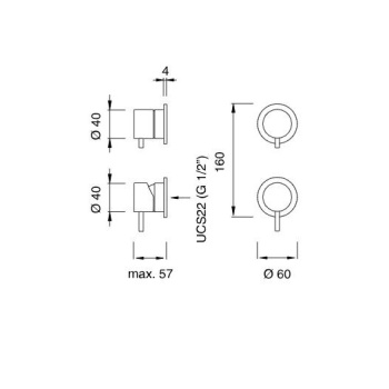 Смеситель для душа CЕА Design Milo360 MIL 64 L сталь