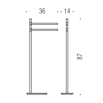 Стойка с полотецедержателем Colombo Square 80.4см PVD нержавеющая сталь B9901.HPS1