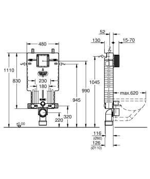 Смывной бачок для унитаза Grohe Renoblock 38780001