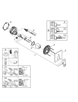 Готовый комплект для ванной комнаты GROHE Eurocube, с верхним душем Tempesta 250 Cube, хром 25239000